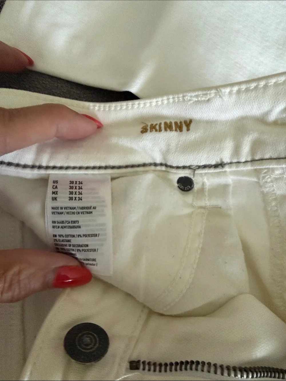 American Eagle Outfitters Extreme Flex Skinny Jeans in Off-White 30/34
